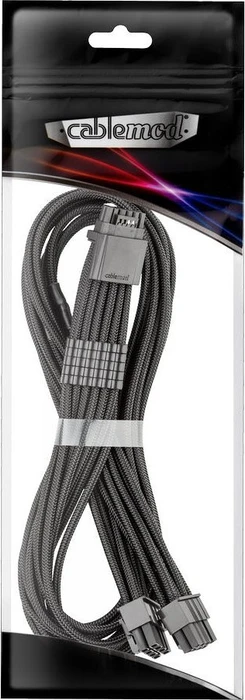 CableMod C-Series Pro ModMesh, 12V-2x6 Kabel, Corsair Type 4/Type 3, 2x 8-Pin PCIe Stecker auf 16-Pin PCIe 5.1 12V-2x6 Stecker, Adapterkabel, schwarz, 60cm