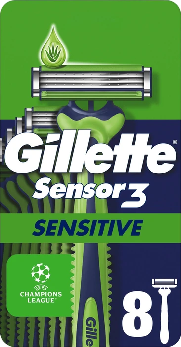 Gillette Sensor3 Sensitive Einwegrasierer, 8 Stück