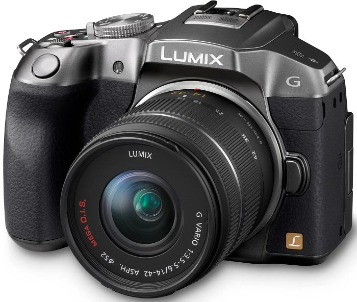 Panasonic Lumix DMC-G6 silber mit Objektiv Lumix G Vario 14-42mm 3.5-5.6 ASPH OIS