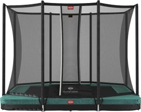 Berg Ultim Favorit InGround mit Sicherheitsnetz 280x190cm Bodentrampolin grün
