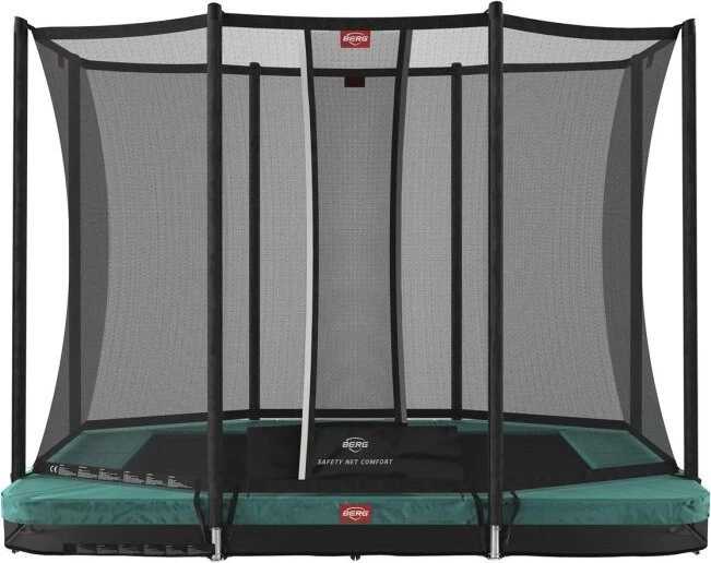 Berg Ultim Favorit InGround mit Sicherheitsnetz 280x190cm Bodentrampolin grün