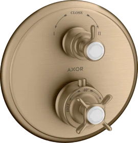 Hansgrohe Axor Montreux Thermostat Unterputz mit Kreuzgriff und Ab- und Umstellventil brushed bronze