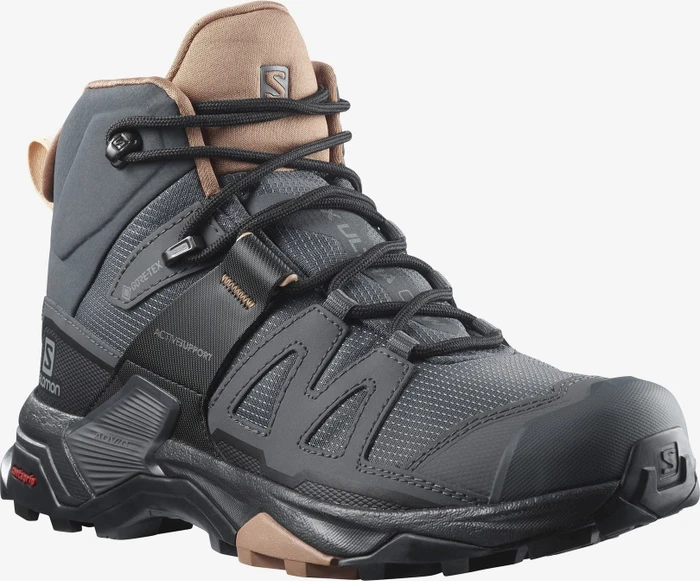 Salomon X Ultra 4 Mid Wide GTX ebony/mocha mousse/almond cream (Damen)