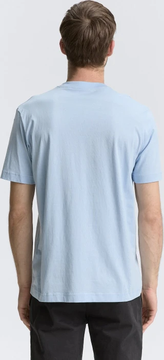 Tom Tailor Logo-Print T-Shirt kurzarm light powder blue (Herren)