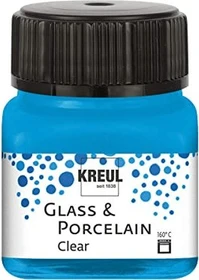Kreul Glass & Porcelain Clear Malfarbe, wasserblau, 20ml