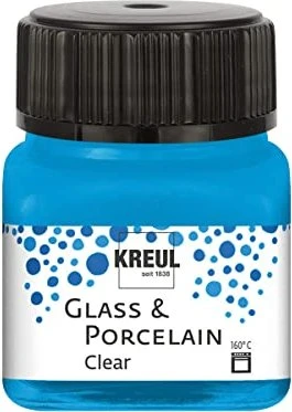 Kreul Glass & Porcelain Clear Malfarbe, wasserblau, 20ml