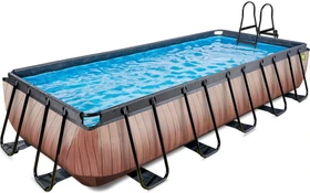 Exit Toys Wood Frame Pool mit Sandfilterpumpe rechteckig 540x250x100cm
