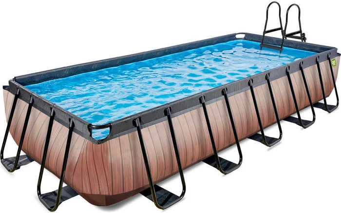 Exit Toys Wood Frame Pool mit Sandfilterpumpe rechteckig 540x250x100cm