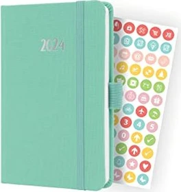 Sigel Jolie Wochenkalender 2024, A6, Hardcover, mintgrün, 87 Blatt
