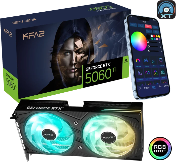 KFA2 GeForce RTX 5060 Ti EX, 8GB GDDR7, HDMI, 3x DP