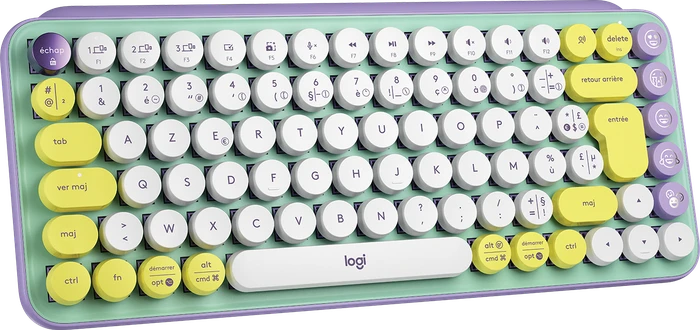 Logitech POP Keys Wireless Mechanical Keyboard, Logi Bolt, Daydream, TTC BROWN, USB/Bluetooth, FR