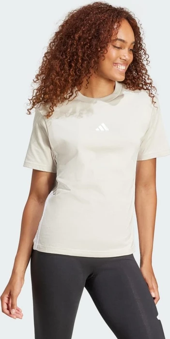 adidas Essentials 3-Streifen Cotton T-Shirt kurzarm beige/weiß (Damen)