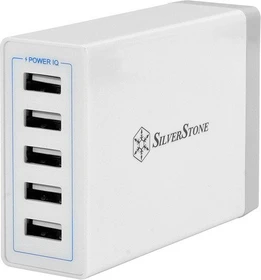 SilverStone UC01 USB-Ladestation 5-fach 8A weiß