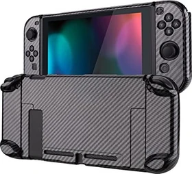 PlayVital Dockable Hartschalen-Schutzhülle Cover graphite carbon fiber pattern (Switch)