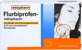 ratiopharm Flurbiprofen mit Honig- und Zitronengeschmack Lutschtabletten, 24 Stück