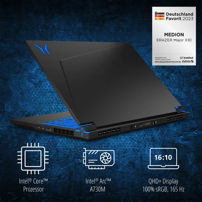 Medion Erazer Major X10, Core i7-12700H, 32GB RAM, 1TB SSD, Arc A730M Graphics, DE