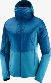 Salomon Outline Warm Hooded Funktionsjacke lyons blue/poseidon (Damen)