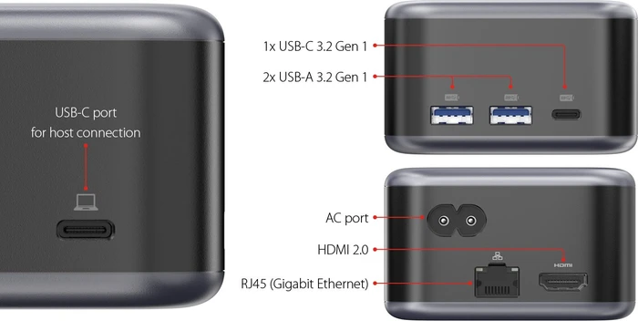 LMP PowerDock, USB-C 3.0 [Buchse], schwarz