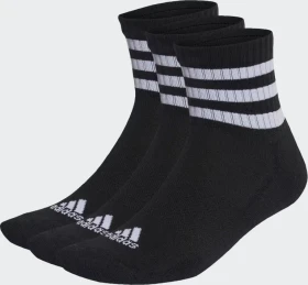 adidas 3-Streifen Cushioned Sportswear Mid-Cut Crew Socken schwarz/weiß, 3 Paare