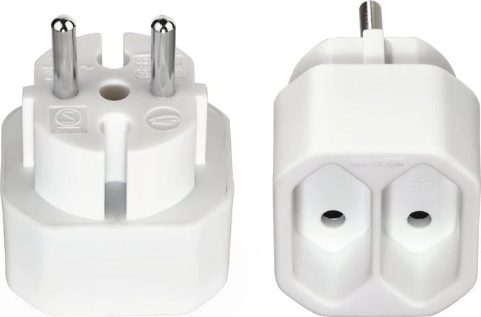Hama Adapterstecker, 2-fach, Euro, weiß