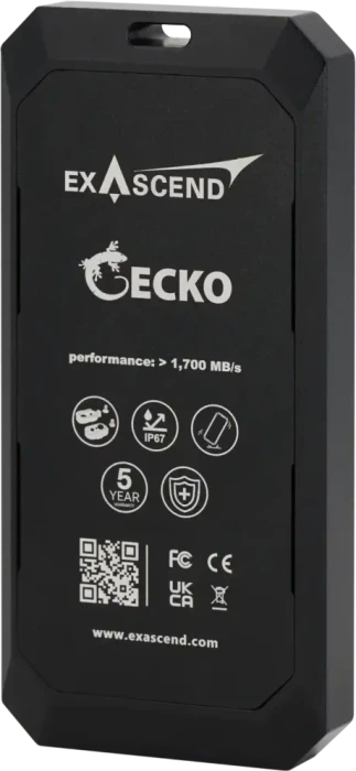 Exascend Gecko Portable SSD, schwarz, 1TB, USB-C 3.2