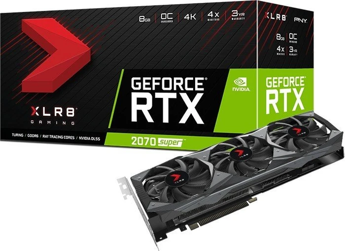 PNY GeForce RTX 2070 SUPER XLR8 Gaming OC Triple Fan, 8GB GDDR6, HDMI, 3x DP
