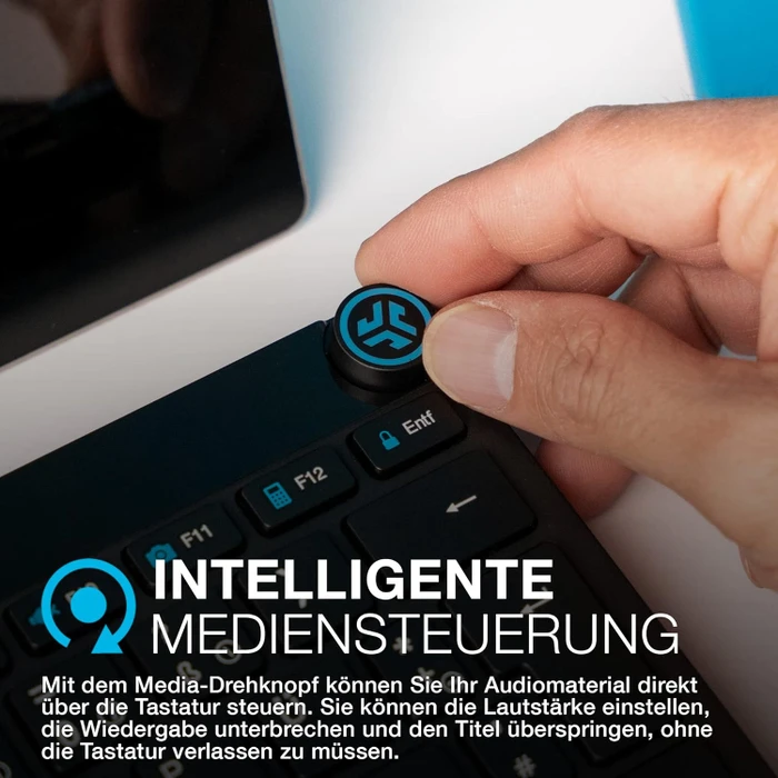 JLab Epic Wireless Keyboard, schwarz, USB/Bluetooth, DE
