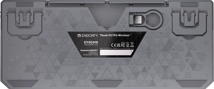 Endorfy Thock V2 75% Wireless, PBT, grau, LEDs RGB, hot-swap, Endorfy YELLOW, USB/Bluetooth, CZ/SK