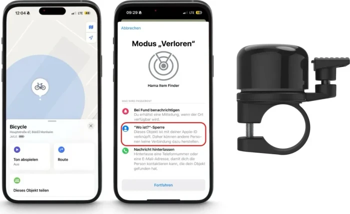 Hama AirBell Pro mit Finder für Apple "Wo ist?" Glocke
