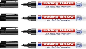 edding 8400 CD/DVD/BD Marker schwarz, 4er-Pack