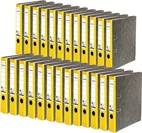 Falken Wolkenmarmor Ordner 2-Ring Recycling, 50mm, A4, gelb, 25er-Pack