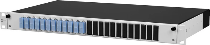 Metz Connect OpDAT slide splice LWL-Patchpanel SC-D Kupplungen, OS2, 12-Port, 1HE, 1HE