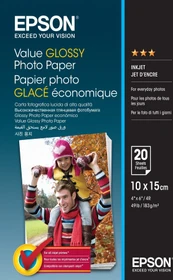 Epson Value Glossy Fotopapier glänzend weiß, 10x15cm, 183g/m², 20 Blatt