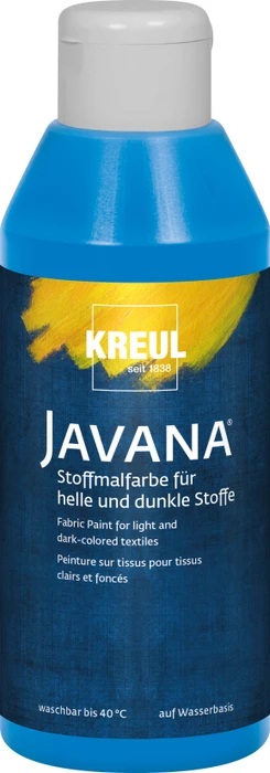 Kreul Javana Stoffmalfarbe für helle und dunkle Stoffe, blau, 250ml