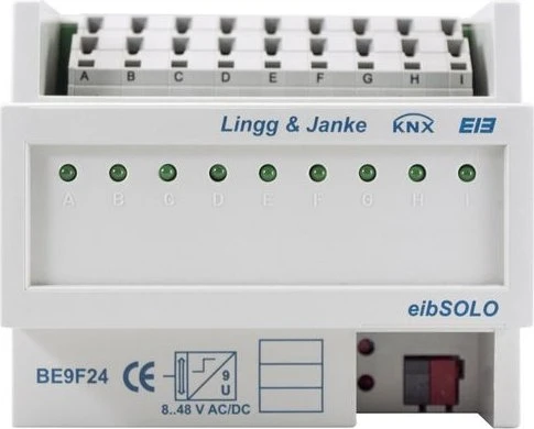 Lingg & Janke BE9F24 KNX Binäreingang 9-fach, 24V, 6TE REG