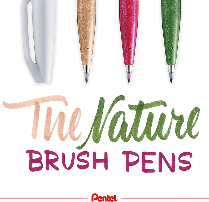 Pentel Brush Sign Pen SES15C sortiert, 4er-Set