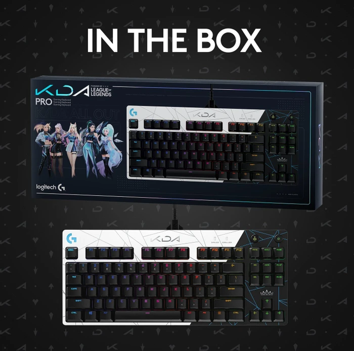 Logitech G Pro Gaming Keyboard, K/DA Edition, TKL, GX-BLUE, USB, FR