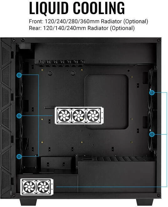 AeroCool Flo, schwarz, Glasfenster