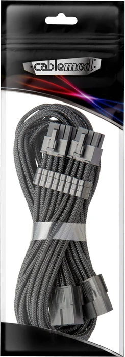 CableMod Pro ModMesh 8+8-Pin PCIe Extension, 8+8-Pin PCIe Verlängerungskabel, schwarz, 45cm