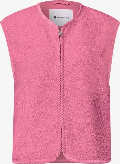 Street One Teddy mit Zipper und Corddetails Weste warm blush (Damen)