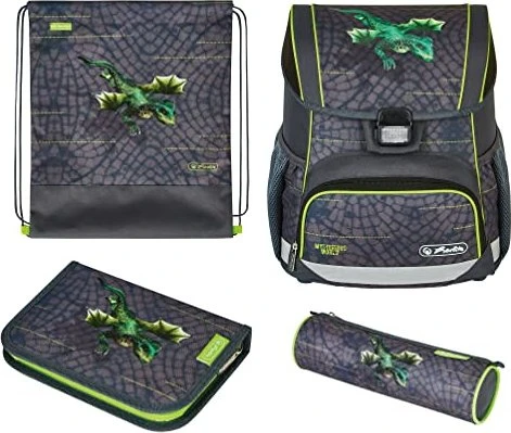 Herlitz Loop Plus Dragon Tale Schultaschen-Set, 4-tlg.