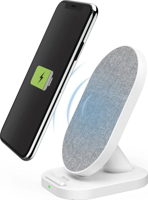 Hama kabelloses Ladegerät QI-FC10S-Fabric weiß