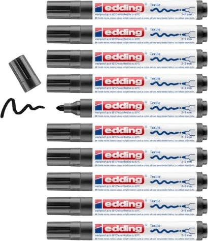 edding 4500 Textilmarker schwarz, 10er-Pack