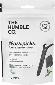 The Humble Co Zahnseide Grip Sticks Aktivkohle, 50 Stück