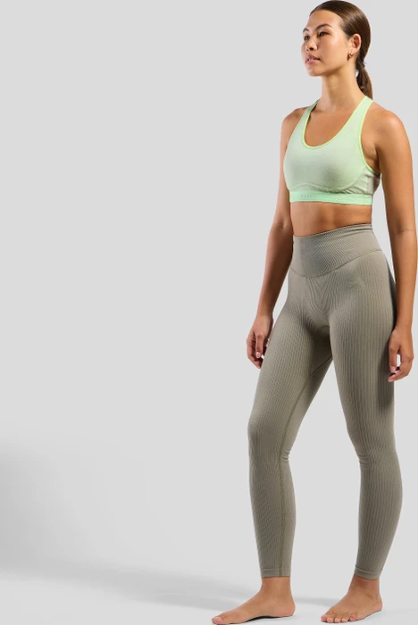 Odlo Ascent Performance Wool Medium Sport-BH ambrosia/patina green (Damen)