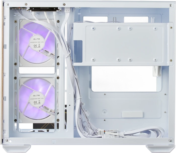Cooler Master Elite 481 Wood White, weiß/braun, Glasfenster