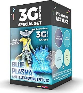 AK-Interactive 3rd Gen Acrylic Colors Wargame Color Set Blue Plasma and Glowing Effects Farbset, 4-tlg.