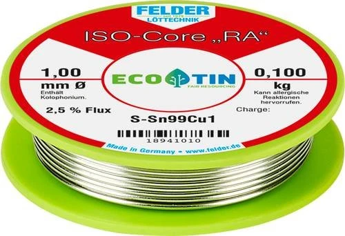 Felder ISO-Core RA Sn99Cu1 Lötzinn 1mm, 100g
