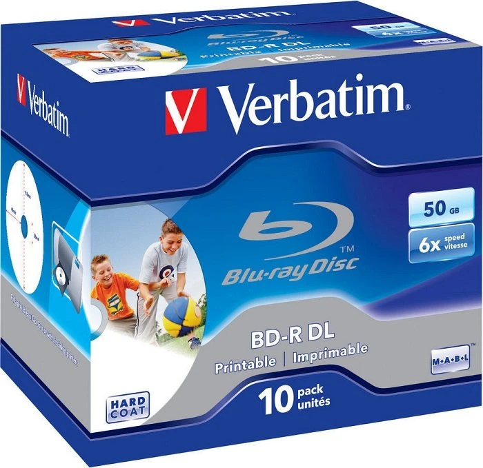 Verbatim BD-R 50GB, 6x, 10er Jewelcase, wide, inkjet printable