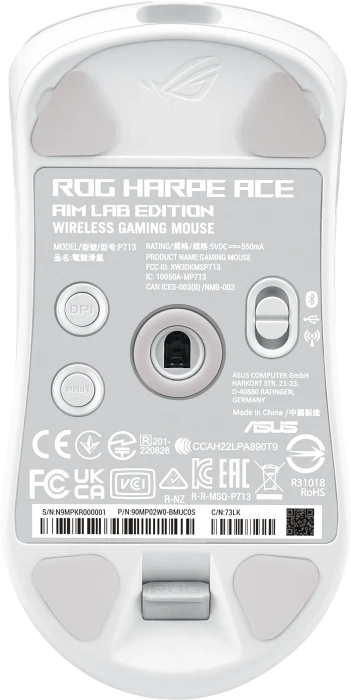 ASUS ROG Harpe Ace Aim Lab Edition weiß, USB/Bluetooth